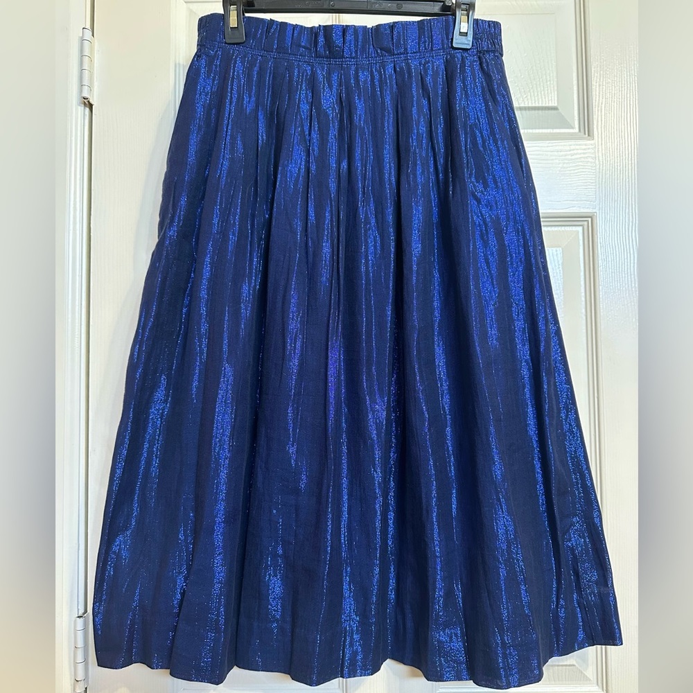 J. Crew Metallic Blue Skirt Size 10 💙